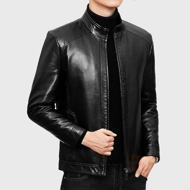 Men's Slim Fit Faux Leather Jacket - Stylish and Durable Men's Leather Jacket