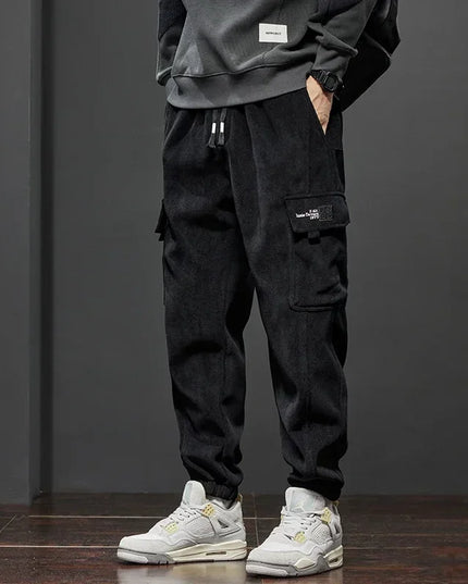 Men's Straight-Leg Joggers with Elastic Waist and Side Pockets