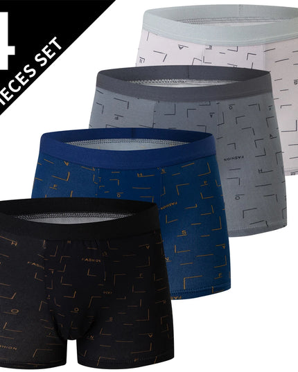 4-Pack Men's Comfortable Elastic Waist Trunks