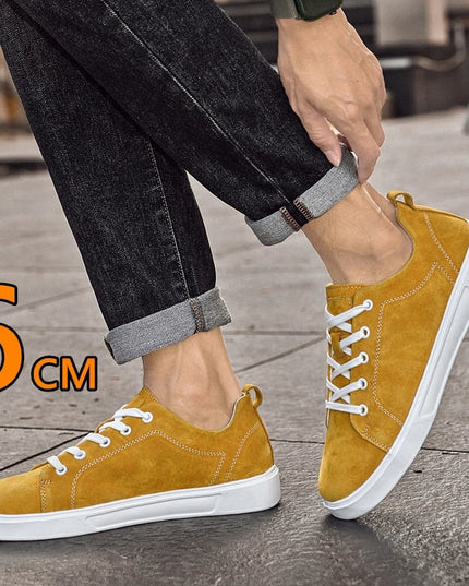 Men's Faux Suede Casual Elevator Sneakers with 6cm Hidden Heel