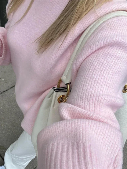 Women's Loose Fit Long Sleeve Knit Sweater