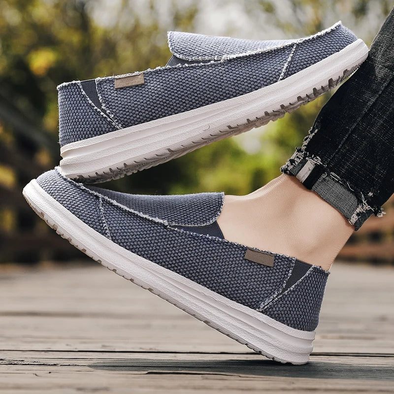Men's Breathable Denim Canvas Slip-On Sneakers