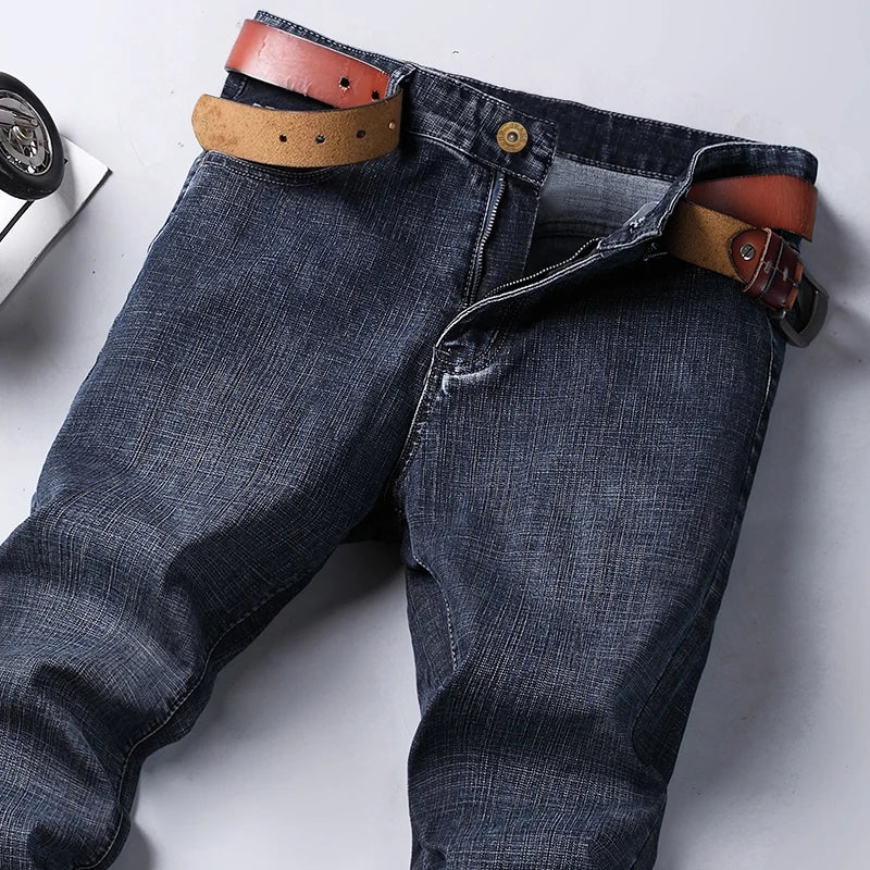 Men's Casual Straight Fit Stretch Denim Jeans - Classic & Comfortable Slim Fit Denim for Men