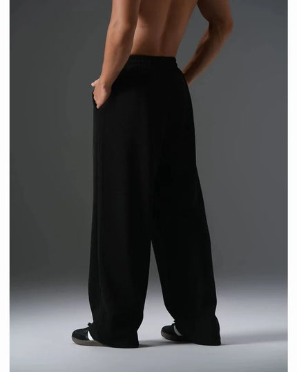 Men's Oversized Wide-Leg Sweatpants with Loose Fit and Elastic Waist