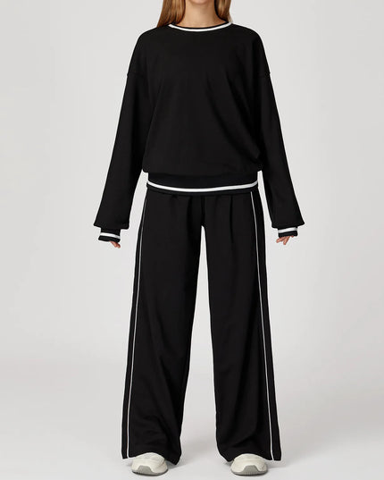 Women's Two-Piece Sweater and Sweatpants/Shorts Set