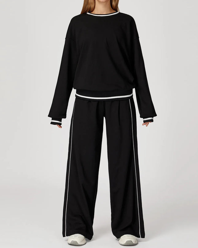 Women's Two-Piece Sweater and Sweatpants/Shorts Set