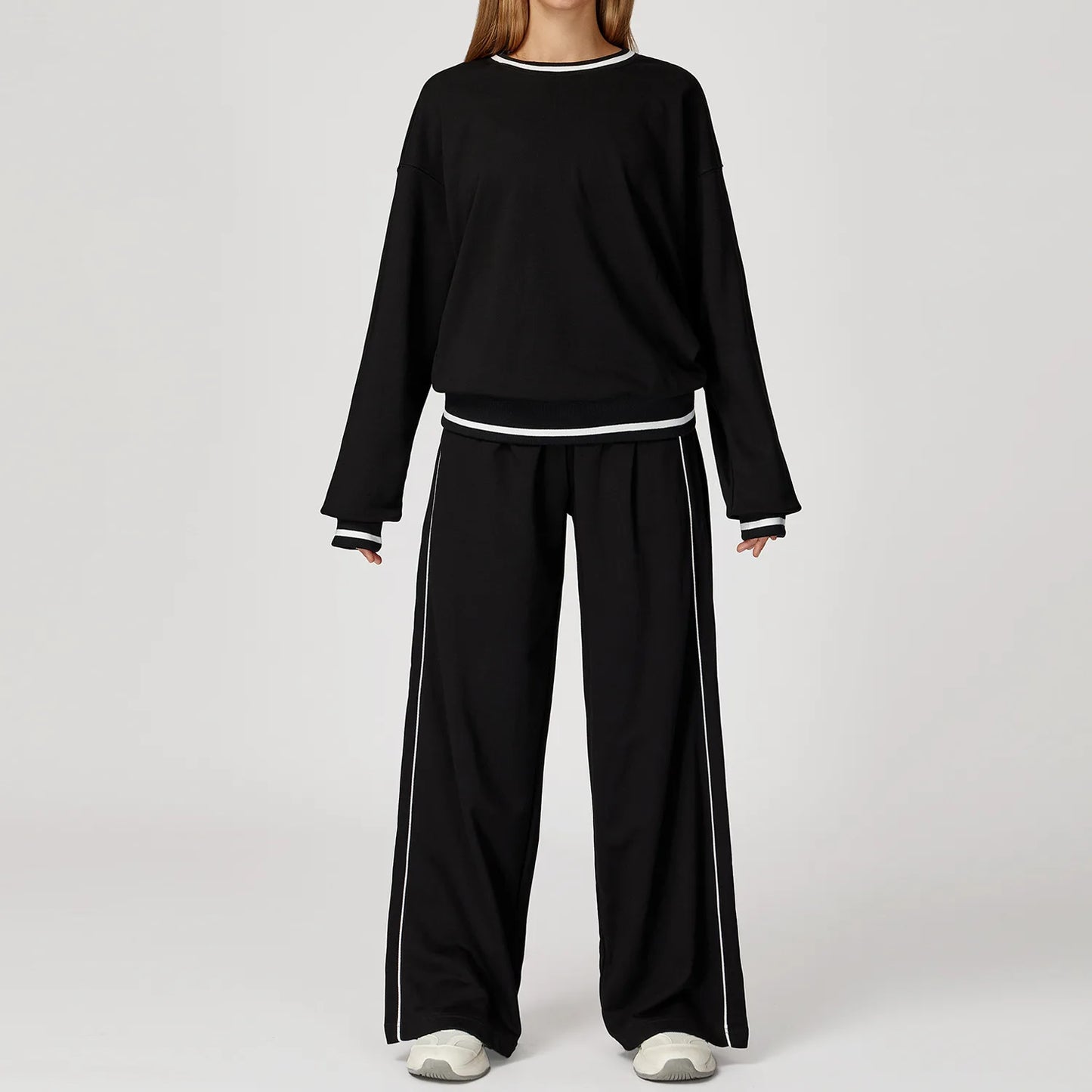 Women's Two-Piece Sweater and Sweatpants/Shorts Set