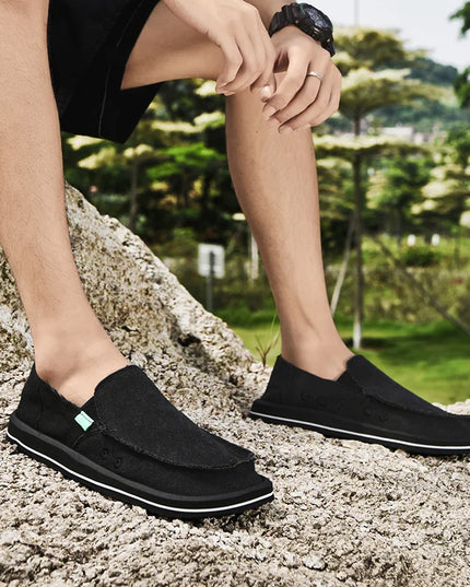 Men's Canvas Casual Sneakers & Loafers – Breathable Low-Top Shoes