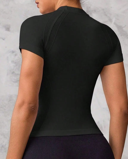 Women's Short-Sleeve Sports Top with Breathable, Quick-Drying Fabric