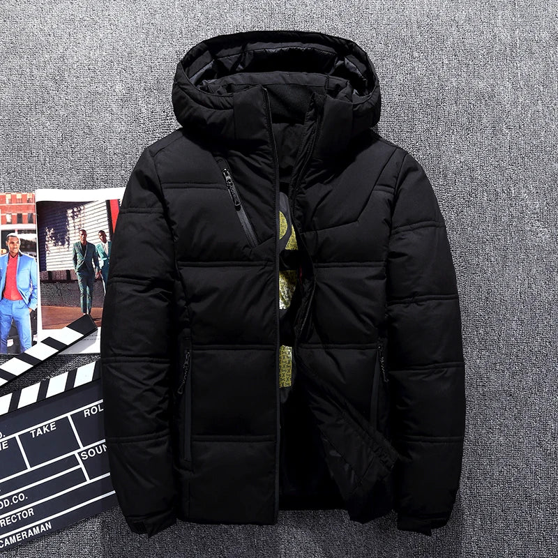 Men's Hooded Down Jacket - Thick Warm Padded Parka for Ultimate Comfort