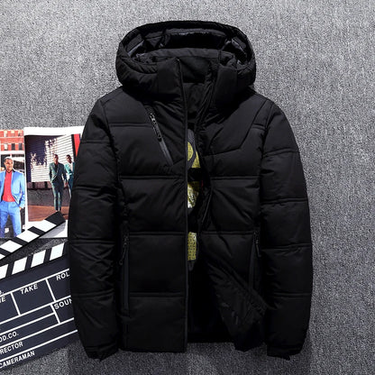 Men's Hooded Down Jacket - Thick Warm Padded Parka for Ultimate Comfort