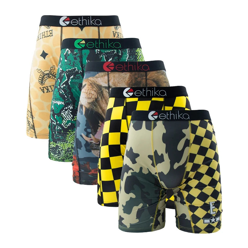 ETHIKA Men's 5-Pack Breathable Mesh Crotch Underwear