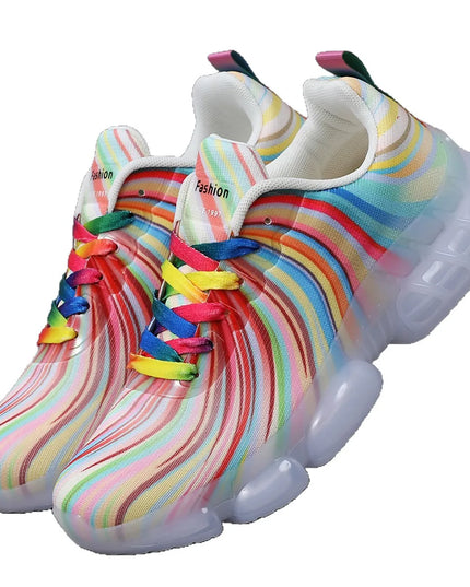 Women's Rainbow Stripe Casual Sneakers