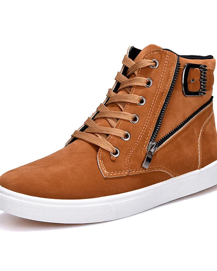Men's Breathable High Top Casual Sneakers with Side Zipper