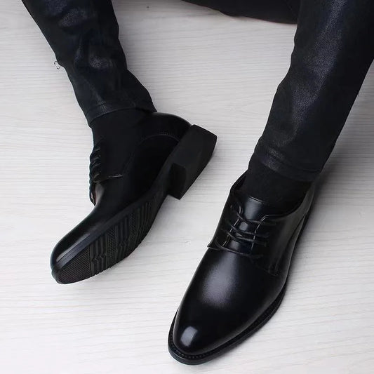 Men's Faux Leather Heightening Shoes - Stylish Elevated Men's Footwear