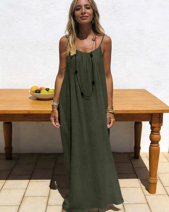 Women's Strapless Backless Long Loose Fit Maxi Dress