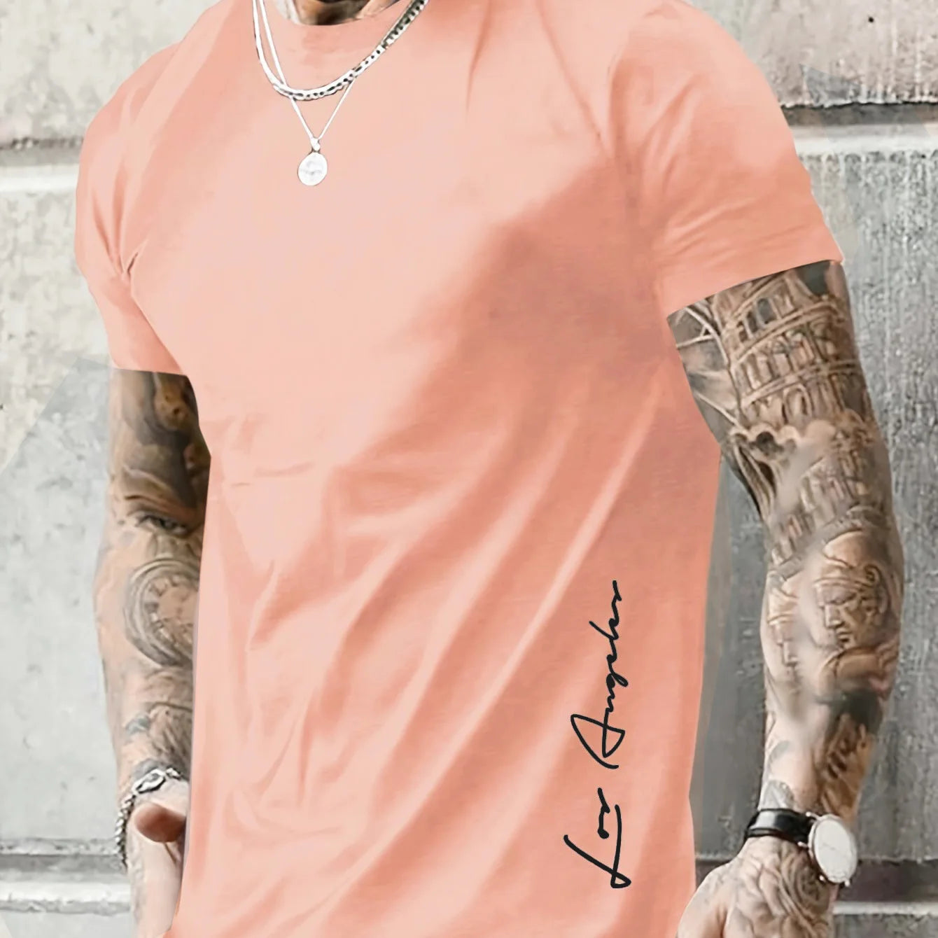 Men's Cotton T-Shirt with Los Angeles Print