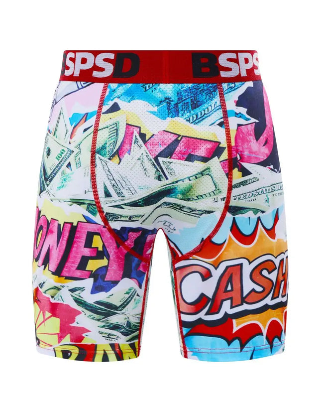 Men's Breathable Graffiti Print Boxer Briefs