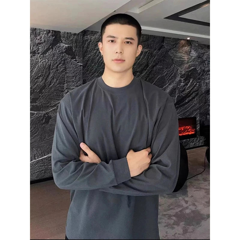 Men's Cotton Long Sleeve Casual Loose Fit Sweater