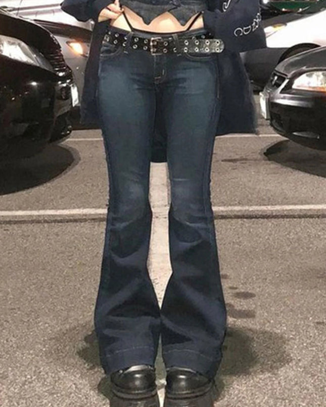 Women's Low Waist Gradient Flared Jeans