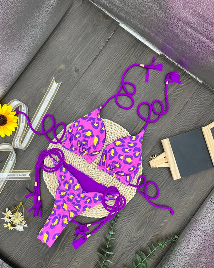 Leopard Pattern Bikini Set Women's Swimsuit Beachwear