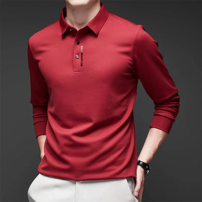 Men's Breathable Casual Long Sleeve Polo Shirt