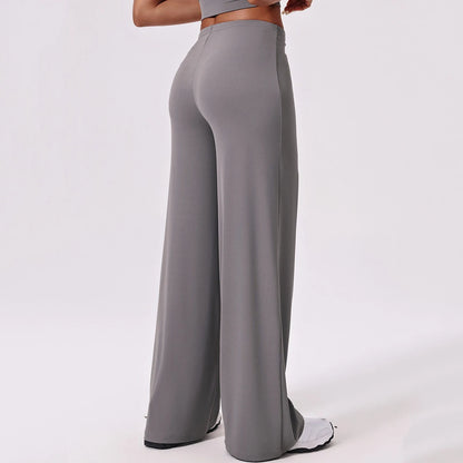 Women's Wide-Leg Sports Sweatpants with Loose Fit and Elastic Waist