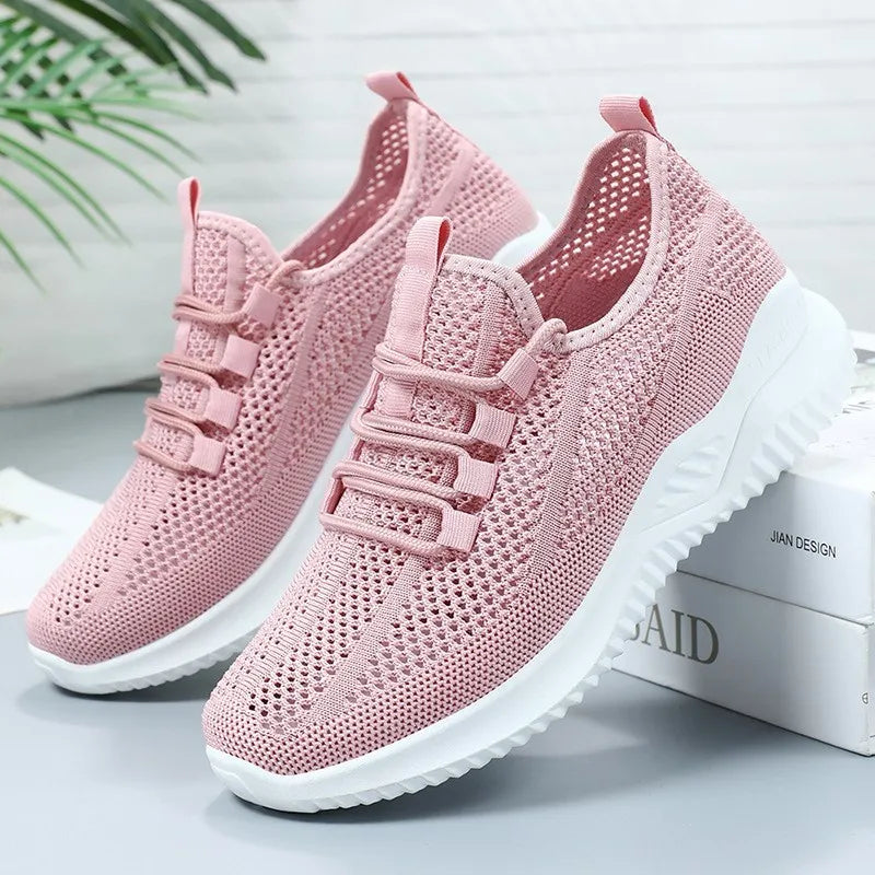 Women's Lightweight Breathable Mesh Running Shoes with Soft Bottom Comfort
