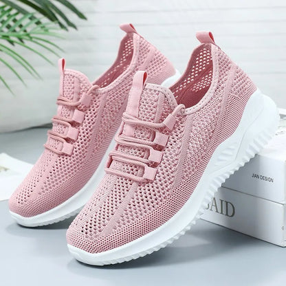 Women's Lightweight Breathable Mesh Running Shoes with Soft Bottom Comfort