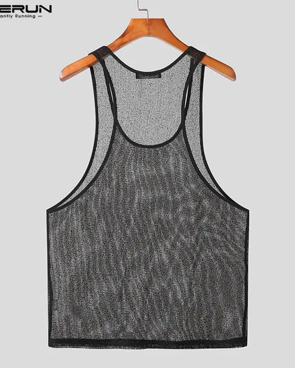 INCERUN Men's Transparent Mesh Tank Top