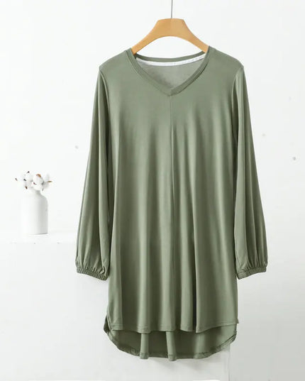 Women's V-Neck Loose Fit Tunic Top