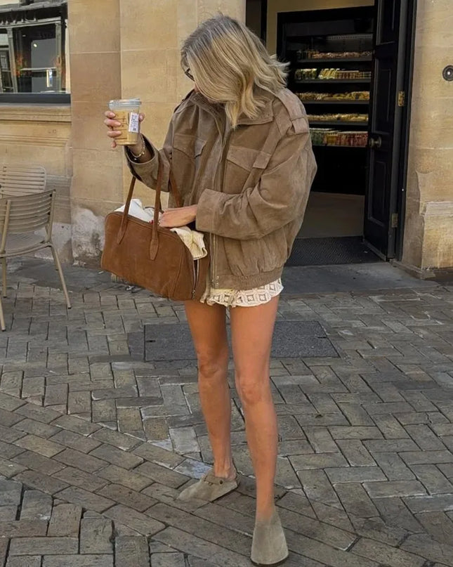 Women's Chic Faux Suede Jacket