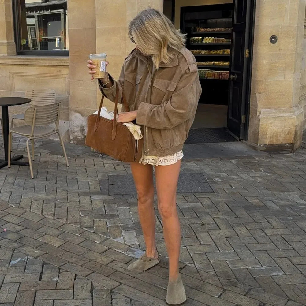 Women's Chic Faux Suede Jacket