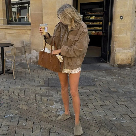 Women's Chic Faux Suede Jacket