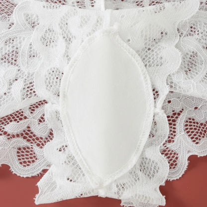 Lace Non-Wire Bra and Ultra-Thin Low Rise Briefs Set for Women - Transparent Comfort Underwear