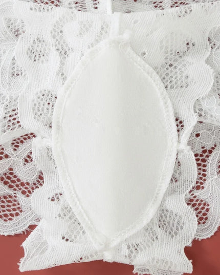 Lace Non-Wire Bra and Ultra-Thin Low Rise Briefs Set for Women - Transparent Comfort Underwear