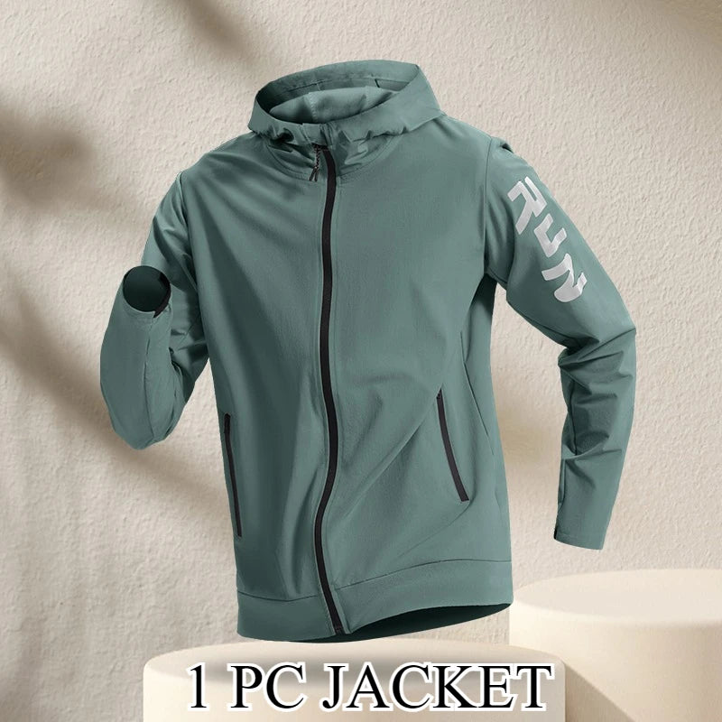 Men's Quick Dry Fitness Set: 2-Piece Jacket and Sweatpants Combo - Loose Fit