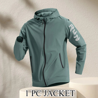 Men's Quick Dry Fitness Set: 2-Piece Jacket and Sweatpants Combo - Loose Fit