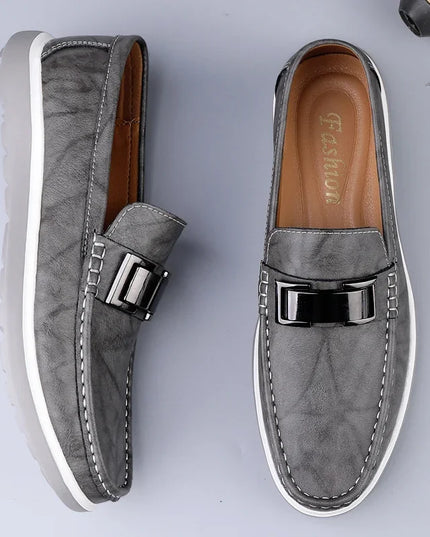 Men's Leather Casual Slip-On Loafers – Stylish and Comfortable Slip On