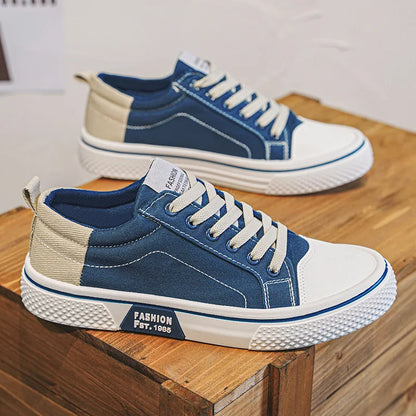 Men's Breathable Canvas Casual Sneakers with Non-Slip Sole