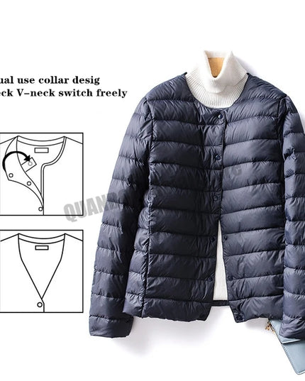 Women's Duck Down Puffer Jacket - Warm Liner Winter Coat for Women