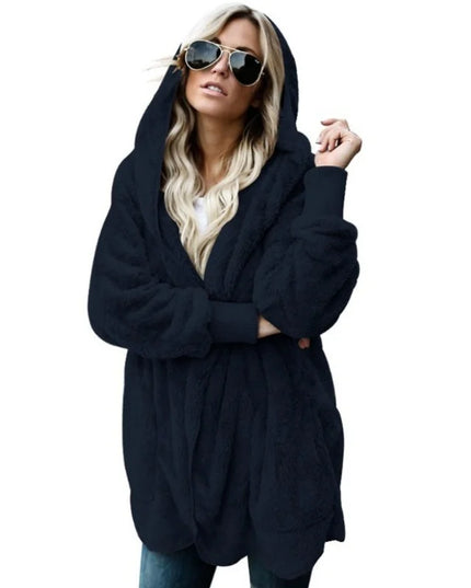 Women's Oversized Hooded Fleece Cardigan