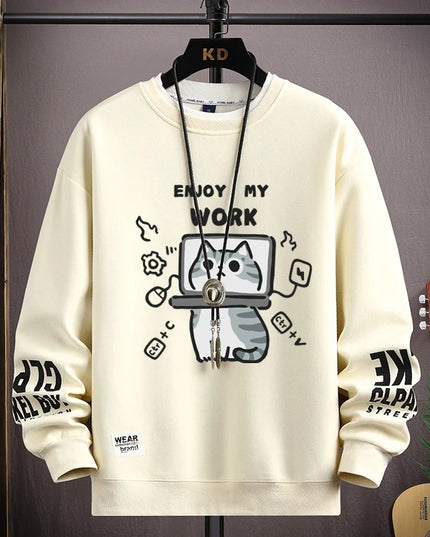 Men's Long Sleeve Sweatshirt with Cartoon Character Print