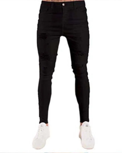 Men's Ripped Skinny Denim Jeans - Casual Style