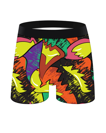 5-Piece Men’s Graffiti-Print Boxer Brief Set – Soft, Comfortable & Skin-Friendly