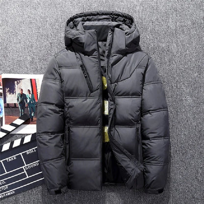 Men's Hooded Down Jacket - Thick Warm Padded Parka for Ultimate Comfort