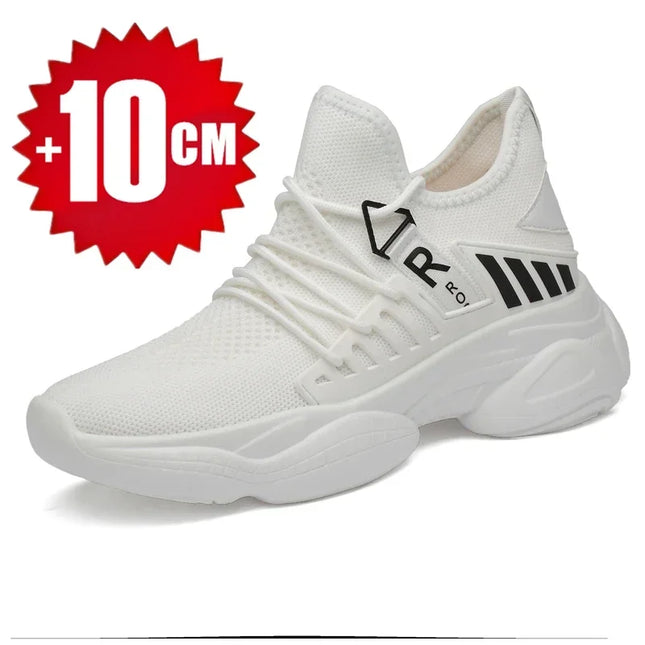 Men's Height-Boosting Running Shoes - Fly Weaving Sneakers with Thick Soles, Non-Slip and Comfort Fit