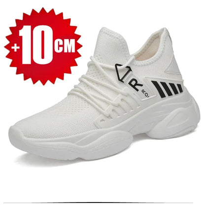 Men's Height-Boosting Running Shoes - Fly Weaving Sneakers with Thick Soles, Non-Slip and Comfort Fit