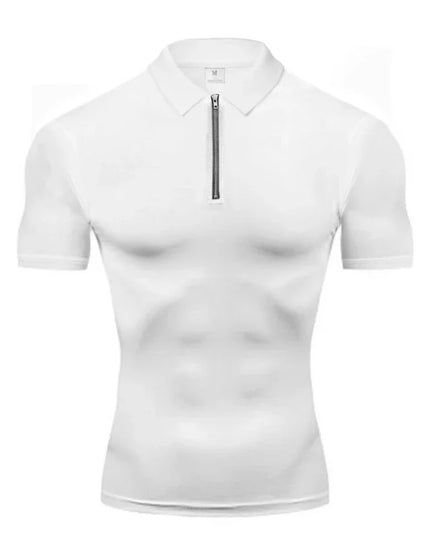 Men's Quick-Dry Compression Short Sleeve Polo T-Shirt