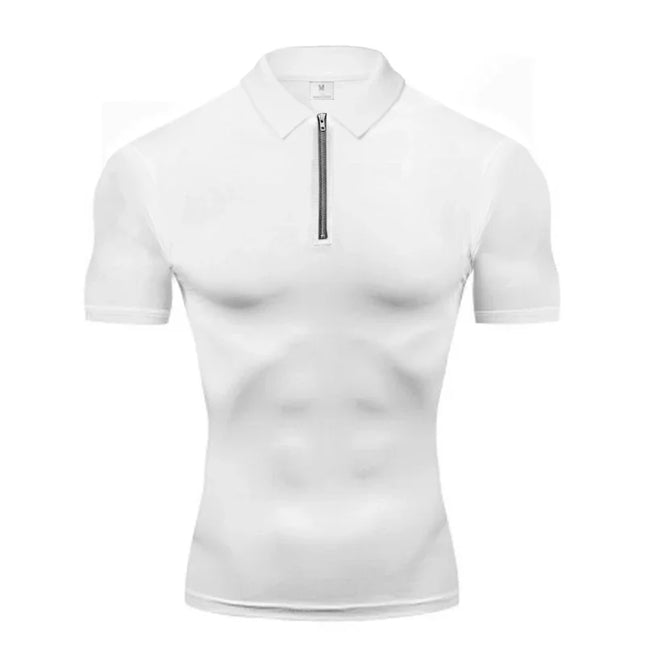 Men's Quick-Dry Compression Short Sleeve Polo T-Shirt